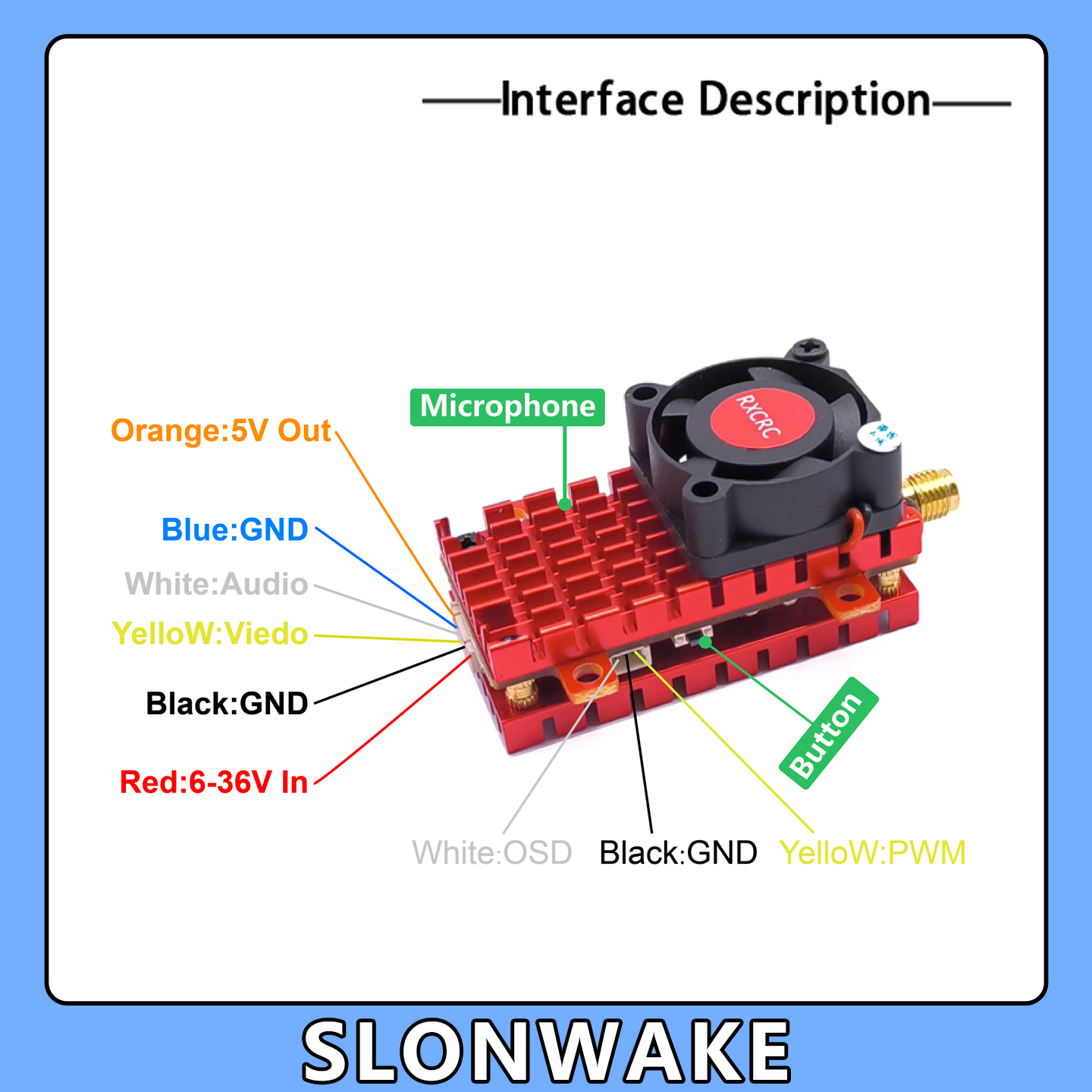 SLONWAKE 5.8G 2W VTX FPV Kamer - Fpv Drone Camera ulasan dan harga
